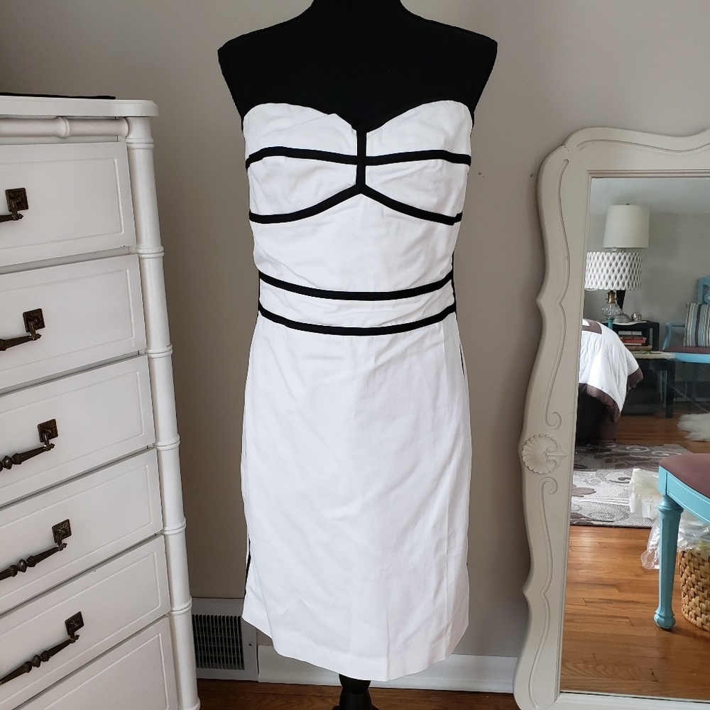 NEW bodycon dress strapless white/black